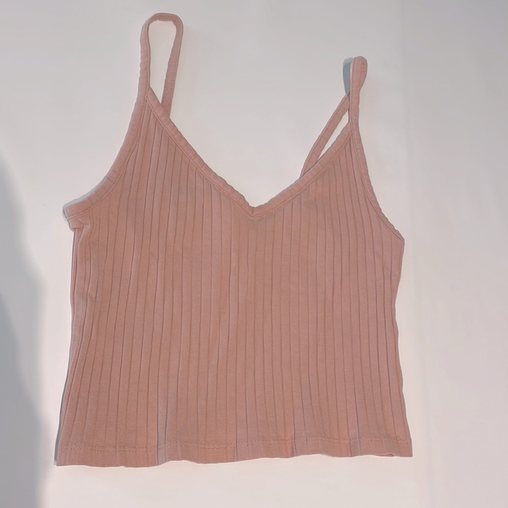 Ribbed Pink crop top